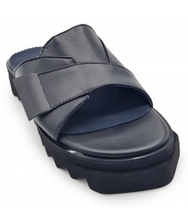 Black Leather Flippers