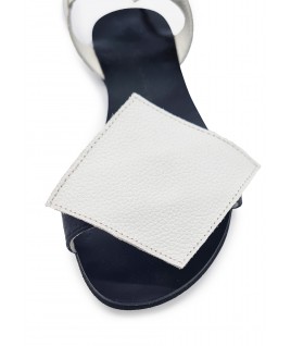Twisty Triangles Sandals in White Leather
