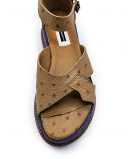 Brown Textured Sandals