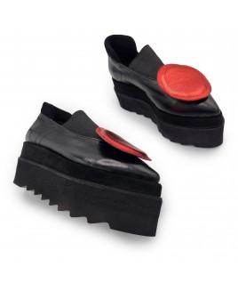Geometrical Flats In Red & Black