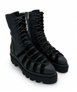 Labirinth Boots In Black Leather