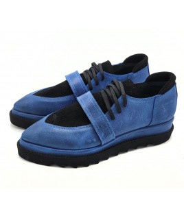 Straps Shoes In Blue & Black