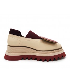 Geometrical Flats In Pale Pink & Burgundy