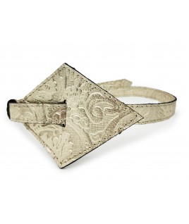 Geometrical Belt in Silver Leather
