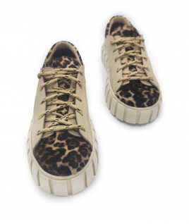 Corset Sneakers In Beige & Pony