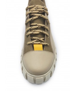 Catch Me Sneakers In Beige, Army & Yellow