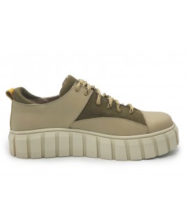 Catch Me Sneakers In Beige, Army & Yellow