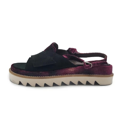 Burgundy And Black Flats