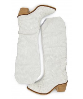 copy of Nightfall boots in White Textured Leather
