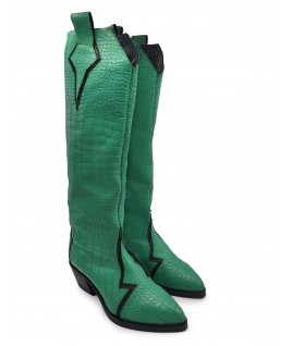 Nightfall Boots in Green Leather
