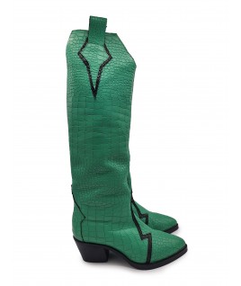 Nightfall Boots in Green Leather