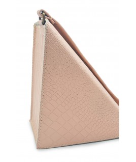copy of Medium Triangle Bag in Pink Croc