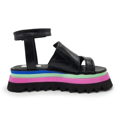 Rock Me Sandals In Black Leather