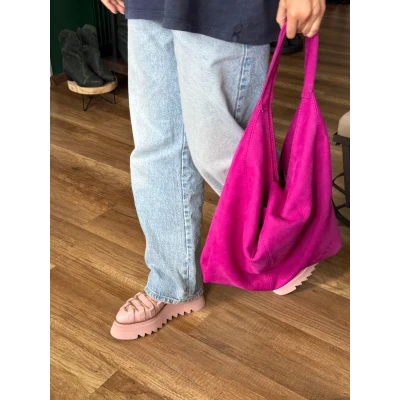 Fuchsia Velour Bag