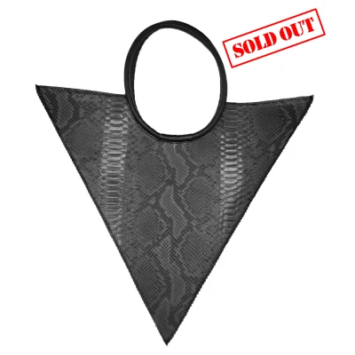 Big Triangle Bag In GreyTextured Leather