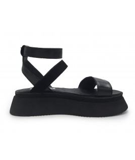 copy of Straps Sandals in Black Leather