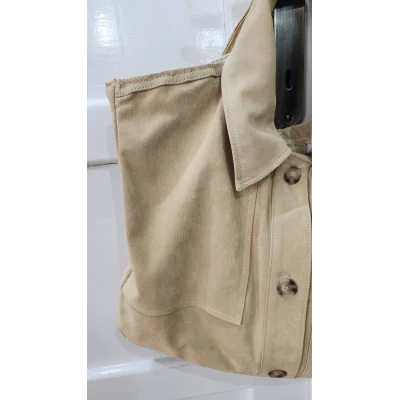 Paporniță Bag In Beige Jeans Material