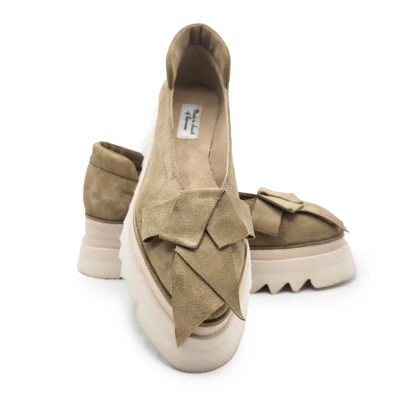 Bow Flats In  Beige
