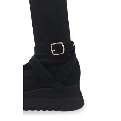 Black Pins Long Boots