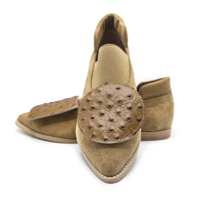 Simple Beige Geometrical Flats