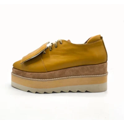 Geometrical Shoes In Camel