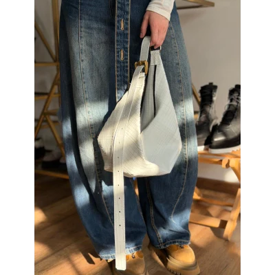 Medium Banana Bag in White