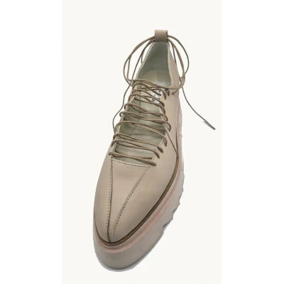 Tied Swan Shoes In Light Beige