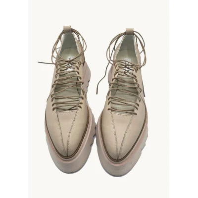 Tied Swan Shoes In Light Beige