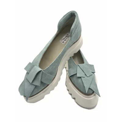Bow Flats In Light Turquoise
