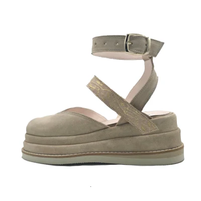 Flats In Light Beige&Gold
