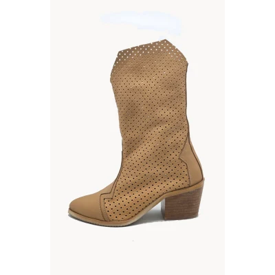 Beige Western Boots