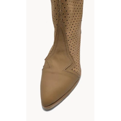 Beige Western Boots