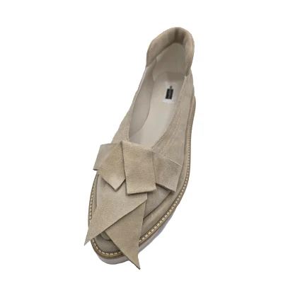 Bow Flats In Light Beige