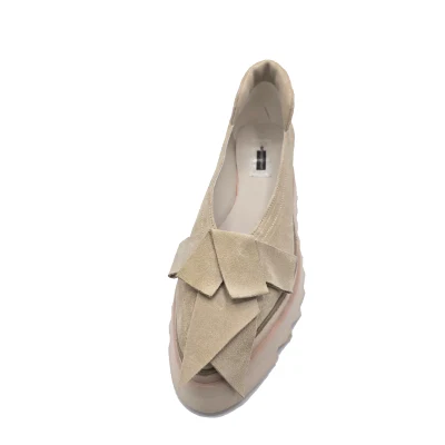 Bow Flats In Light Beige