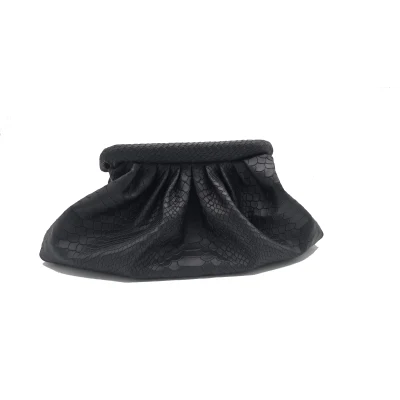 Butterfly Bag In Black Croc Leather