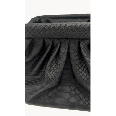 Butterfly Bag In Black Croc Leather