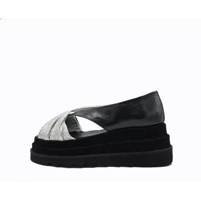 Twist Flats In Black&Silver