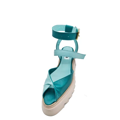 Double Fold Flats In Blue&Turquoise