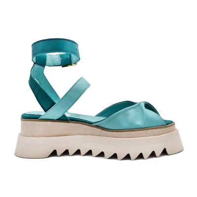 Double Fold Flats In Blue&Turquoise