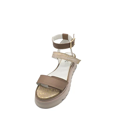Straps Sandals In Beige&Gold