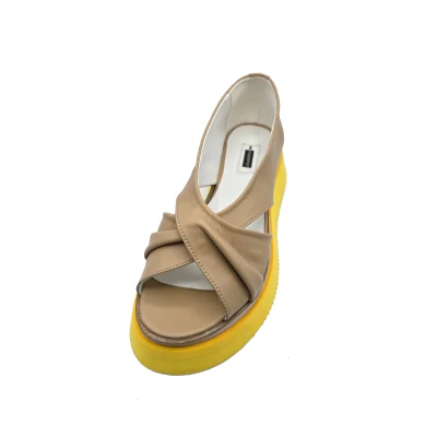 Twist Flats In Beige&Yellow