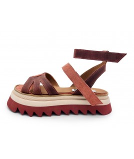 AM Sandals in  Burgundy & Pink