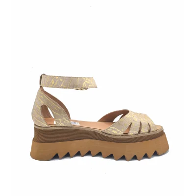 Double Fold Flats In Gold&Cappucino