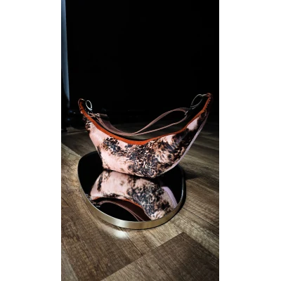 Banana Bag In Brown & Pink