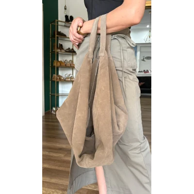 Beige Velour Bag