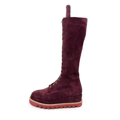 Long Burgundy Booties