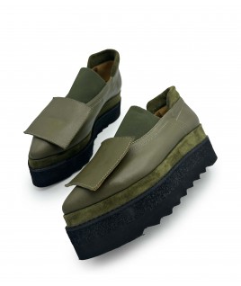 Polygons Shoes In Army Green