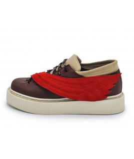 Wink At Me Sneakers In Brown & Red
