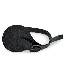 Macaron Textured Leather Waist Belt In Black