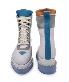 Triangle Touch Boots In Grey & Petrol